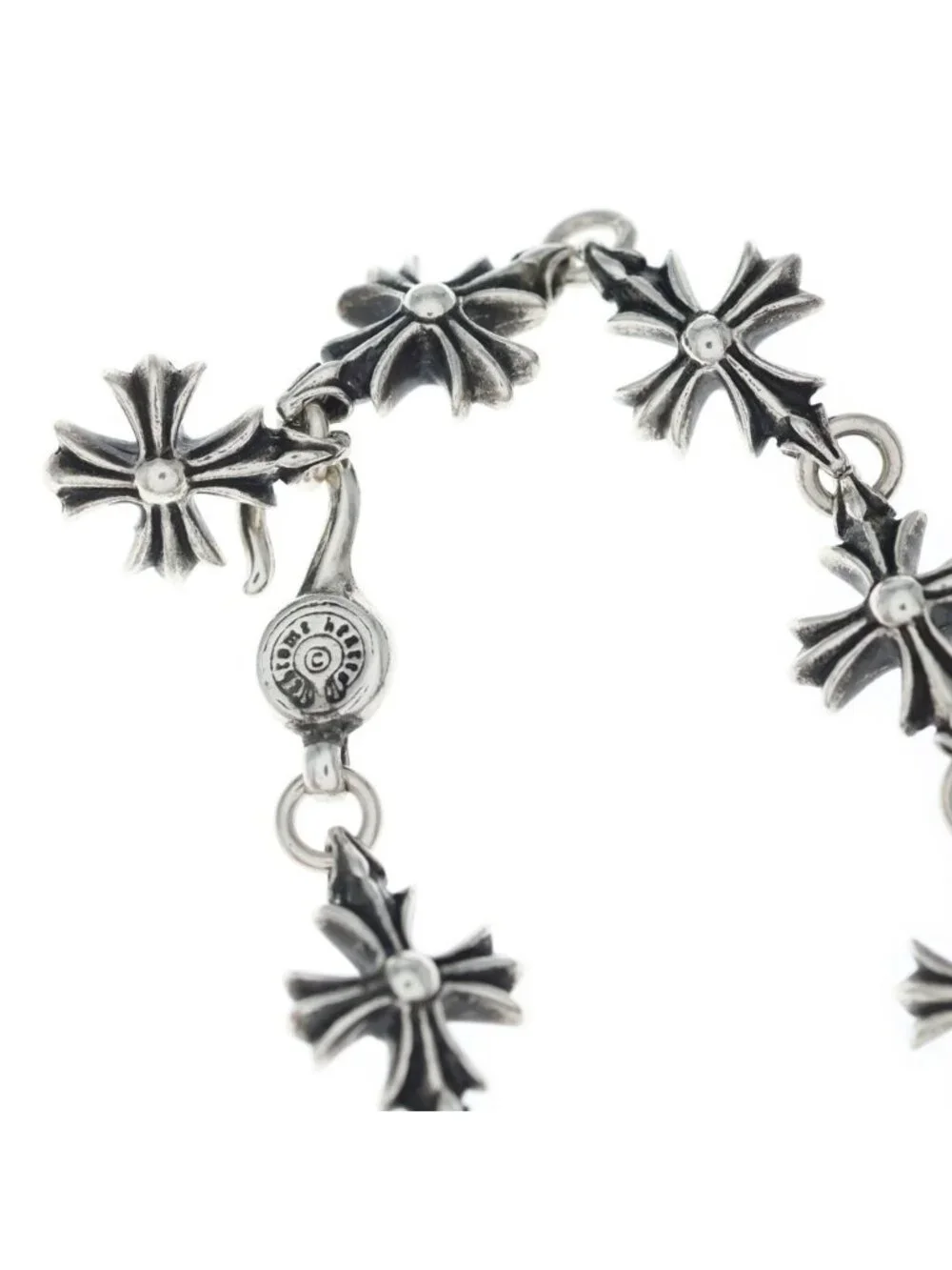 Chrome Hearts CO CH Plus Cutout Bracelet Silver